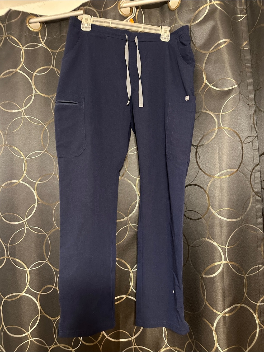 Figs Men's Navy Drawstring Cargo Joggers with Contrast Ties